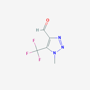 molecular formula C5H4F3N3O B2937385 1-Methyl-5-(trifluoromethyl)triazole-4-carbaldehyde CAS No. 1267185-70-5
