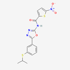 N-(5-(3-(isopropylthio)phenyl)-1,3,4-oxadiazol-2-yl)-5-nitrothiophene-2-carboxamide