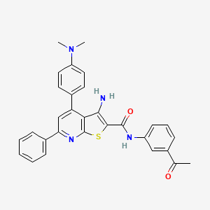 N-(3-acetylphenyl)-3-amino-4-(4-(dimethylamino)phenyl)-6-phenylthieno[2,3-b]pyridine-2-carboxamide