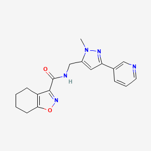 N-((1-methyl-3-(pyridin-3-yl)-1H-pyrazol-5-yl)methyl)-4,5,6,7-tetrahydrobenzo[d]isoxazole-3-carboxamide