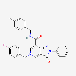 molecular formula C28H23FN4O2 B2937422 5-(4-fluorobenzyl)-N-(4-methylbenzyl)-3-oxo-2-phenyl-3,5-dihydro-2H-pyrazolo[4,3-c]pyridine-7-carboxamide CAS No. 921876-81-5