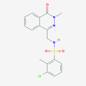 molecular formula C17H16ClN3O3S B2937423 3-chloro-2-methyl-N-((3-methyl-4-oxo-3,4-dihydrophthalazin-1-yl)methyl)benzenesulfonamide CAS No. 1396765-29-9