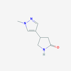 molecular formula C8H11N3O B2937425 4-(1-Methylpyrazol-4-yl)pyrrolidin-2-one CAS No. 1484252-01-8