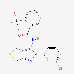N-[2-(3-chlorophenyl)-4,6-dihydrothieno[3,4-c]pyrazol-3-yl]-2-(trifluoromethyl)benzamide
