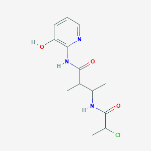 molecular formula C13H18ClN3O3 B2937429 3-(2-Chloropropanoylamino)-N-(3-hydroxypyridin-2-yl)-2-methylbutanamide CAS No. 2411239-68-2