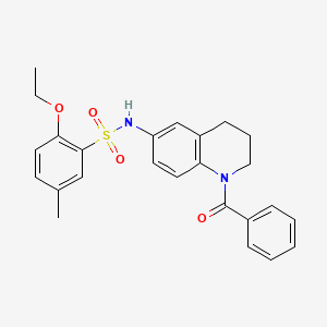 molecular formula C25H26N2O4S B2937432 N-(1-benzoyl-1,2,3,4-tetrahydroquinolin-6-yl)-2-ethoxy-5-methylbenzenesulfonamide CAS No. 946334-26-5