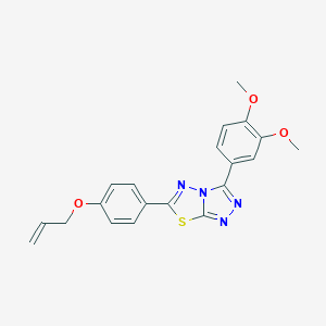 molecular formula C20H18N4O3S B293745 6-[4-(Allyloxy)phenyl]-3-(3,4-dimethoxyphenyl)[1,2,4]triazolo[3,4-b][1,3,4]thiadiazole 