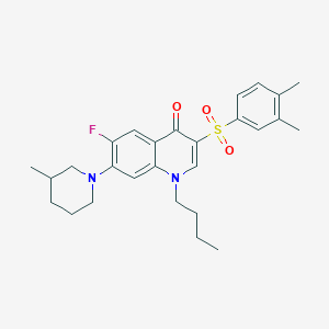 1-butyl-3-(3,4-dimethylbenzenesulfonyl)-6-fluoro-7-(3-methylpiperidin-1-yl)-1,4-dihydroquinolin-4-one