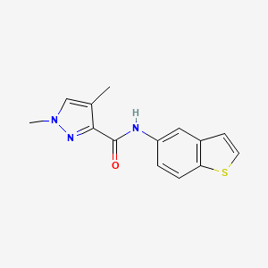 molecular formula C14H13N3OS B2937458 N-(benzo[b]thiophen-5-yl)-1,4-dimethyl-1H-pyrazole-3-carboxamide CAS No. 1202990-09-7