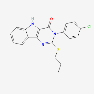 molecular formula C19H16ClN3OS B2937460 3-(4-chlorophenyl)-2-(propylthio)-3H-pyrimido[5,4-b]indol-4(5H)-one CAS No. 536715-28-3