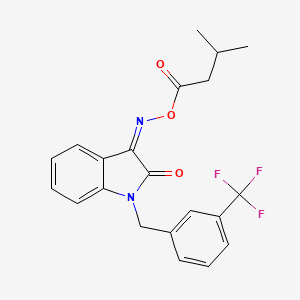 [(Z)-[2-oxo-1-[[3-(trifluoromethyl)phenyl]methyl]indol-3-ylidene]amino] 3-methylbutanoate