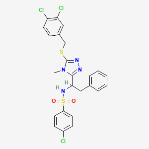 4-chloro-N-(1-{5-[(3,4-dichlorobenzyl)sulfanyl]-4-methyl-4H-1,2,4-triazol-3-yl}-2-phenylethyl)benzenesulfonamide