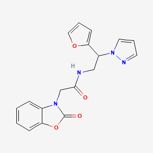 N-(2-(furan-2-yl)-2-(1H-pyrazol-1-yl)ethyl)-2-(2-oxobenzo[d]oxazol-3(2H)-yl)acetamide
