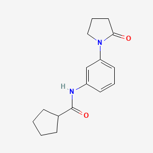 molecular formula C16H20N2O2 B2937517 N-[3-(2-oxopyrrolidin-1-yl)phenyl]cyclopentanecarboxamide CAS No. 923183-06-6