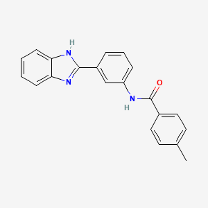molecular formula C21H17N3O B2937518 N-[3-(1H-benzimidazol-2-yl)phenyl]-4-methylbenzamide CAS No. 434293-86-4