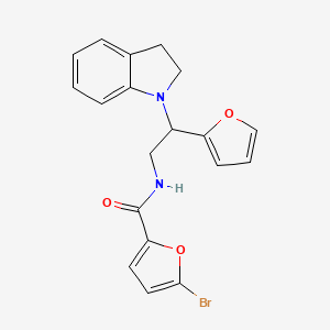 molecular formula C19H17BrN2O3 B2937519 5-bromo-N-(2-(furan-2-yl)-2-(indolin-1-yl)ethyl)furan-2-carboxamide CAS No. 898458-23-6