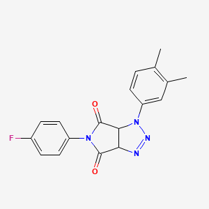 molecular formula C18H15FN4O2 B2937520 1-(3,4-dimethylphenyl)-5-(4-fluorophenyl)-1H,3aH,4H,5H,6H,6aH-pyrrolo[3,4-d][1,2,3]triazole-4,6-dione CAS No. 1172891-69-8