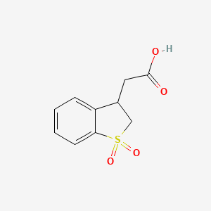 molecular formula C10H10O4S B2937530 2-(1,1-Dioxo-2,3-dihydro-1-benzothiophen-3-yl)acetic acid CAS No. 130105-46-3