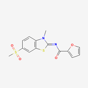 molecular formula C14H12N2O4S2 B2937532 N-(3-methyl-6-methylsulfonyl-1,3-benzothiazol-2-ylidene)furan-2-carboxamide CAS No. 683237-78-7