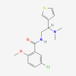 molecular formula C16H19ClN2O2S B2937534 5-氯-N-(2-(二甲氨基)-2-(噻吩-3-基)乙基)-2-甲氧基苯甲酰胺 CAS No. 946373-42-8