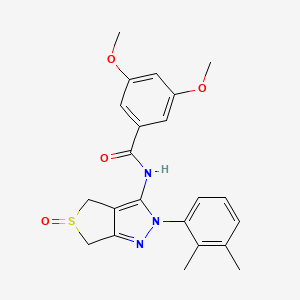 molecular formula C22H23N3O4S B2937538 N-(2-(2,3-dimethylphenyl)-5-oxido-4,6-dihydro-2H-thieno[3,4-c]pyrazol-3-yl)-3,5-dimethoxybenzamide CAS No. 1007192-86-0