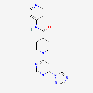 molecular formula C17H18N8O B2937539 1-(6-(1H-1,2,4-triazol-1-yl)pyrimidin-4-yl)-N-(pyridin-4-yl)piperidine-4-carboxamide CAS No. 1797356-85-4