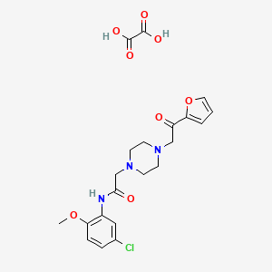 molecular formula C21H24ClN3O8 B2937545 N-(5-chloro-2-methoxyphenyl)-2-(4-(2-(furan-2-yl)-2-oxoethyl)piperazin-1-yl)acetamide oxalate CAS No. 1351657-93-6
