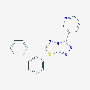 molecular formula C22H17N5S B293755 6-(1,1-Diphenylethyl)-3-(3-pyridinyl)[1,2,4]triazolo[3,4-b][1,3,4]thiadiazole 