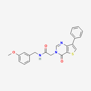 molecular formula C22H19N3O3S B2937557 N-(3-methoxybenzyl)-2-(4-oxo-7-phenylthieno[3,2-d]pyrimidin-3(4H)-yl)acetamide CAS No. 1105234-91-0