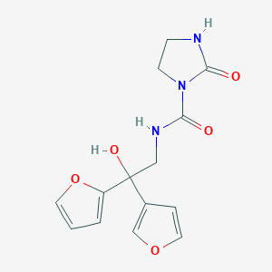 N-(2-(furan-2-yl)-2-(furan-3-yl)-2-hydroxyethyl)-2-oxoimidazolidine-1-carboxamide