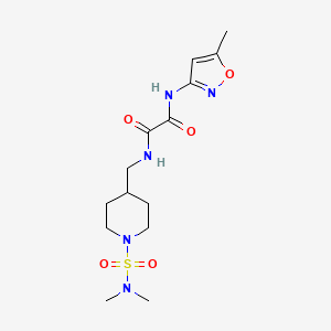 molecular formula C14H23N5O5S B2937570 N1-((1-(N,N-dimethylsulfamoyl)piperidin-4-yl)methyl)-N2-(5-methylisoxazol-3-yl)oxalamide CAS No. 2034376-16-2