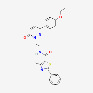 molecular formula C25H24N4O3S B2937577 N-(2-(3-(4-ethoxyphenyl)-6-oxopyridazin-1(6H)-yl)ethyl)-4-methyl-2-phenylthiazole-5-carboxamide CAS No. 921805-90-5