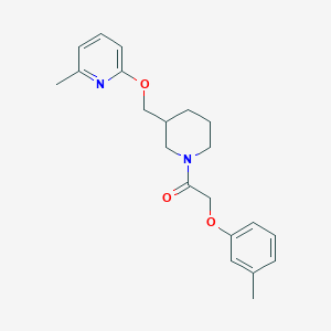 molecular formula C21H26N2O3 B2937583 2-(3-Methylphenoxy)-1-[3-[(6-methylpyridin-2-yl)oxymethyl]piperidin-1-yl]ethanone CAS No. 2380032-90-4