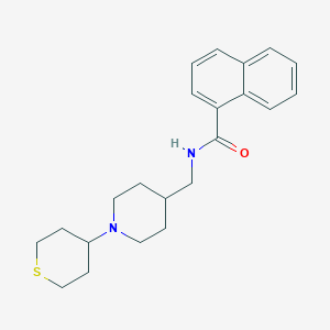molecular formula C22H28N2OS B2937585 N-[[1-(Thian-4-yl)piperidin-4-yl]methyl]naphthalene-1-carboxamide CAS No. 2415514-33-7