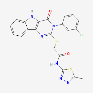 2-((3-(3-chlorophenyl)-4-oxo-4,5-dihydro-3H-pyrimido[5,4-b]indol-2-yl)thio)-N-(5-methyl-1,3,4-thiadiazol-2-yl)acetamide