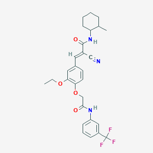 (E)-2-cyano-3-[3-ethoxy-4-[2-oxo-2-[3-(trifluoromethyl)anilino]ethoxy]phenyl]-N-(2-methylcyclohexyl)prop-2-enamide