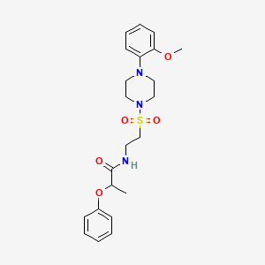 molecular formula C22H29N3O5S B2937607 N-(2-((4-(2-methoxyphenyl)piperazin-1-yl)sulfonyl)ethyl)-2-phenoxypropanamide CAS No. 897611-30-2