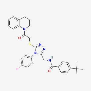 4-(tert-butyl)-N-((5-((2-(3,4-dihydroquinolin-1(2H)-yl)-2-oxoethyl)thio)-4-(4-fluorophenyl)-4H-1,2,4-triazol-3-yl)methyl)benzamide