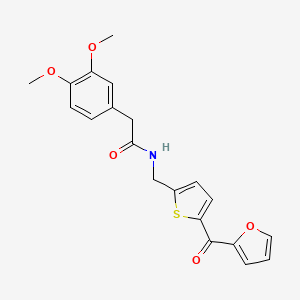 molecular formula C20H19NO5S B2937615 2-(3,4-二甲氧基苯基)-N-((5-(呋喃-2-羰基)噻吩-2-基)甲基)乙酰胺 CAS No. 1797268-99-5