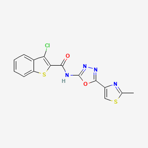 3-chloro-N-[5-(2-methyl-1,3-thiazol-4-yl)-1,3,4-oxadiazol-2-yl]-1-benzothiophene-2-carboxamide