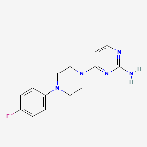 molecular formula C15H18FN5 B2937622 6-(4-(4-Fluorophenyl)piperazinyl)-4-methylpyrimidine-2-ylamine CAS No. 873839-03-3