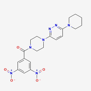 molecular formula C20H23N7O5 B2937623 (3,5-二硝基苯基)(4-(6-(哌啶-1-基)吡哒嗪-3-基)哌嗪-1-基)甲酮 CAS No. 898406-38-7