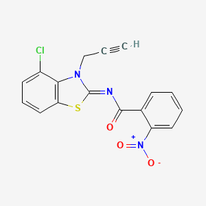 molecular formula C17H10ClN3O3S B2937634 N-(4-chloro-3-prop-2-ynyl-1,3-benzothiazol-2-ylidene)-2-nitrobenzamide CAS No. 868674-54-8