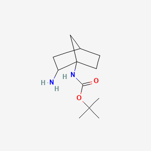 molecular formula C12H22N2O2 B2937635 Tert-butyl N-(2-amino-1-bicyclo[2.2.1]heptanyl)carbamate CAS No. 2167021-94-3