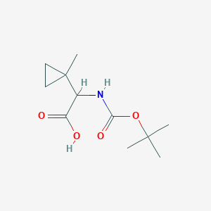 molecular formula C11H19NO4 B2937639 2-{[(Tert-butoxy)carbonyl]amino}-2-(1-methylcyclopropyl)acetic acid CAS No. 1822348-61-7