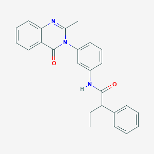 molecular formula C25H23N3O2 B2937646 N-(3-(2-methyl-4-oxoquinazolin-3(4H)-yl)phenyl)-2-phenylbutanamide CAS No. 898428-56-3