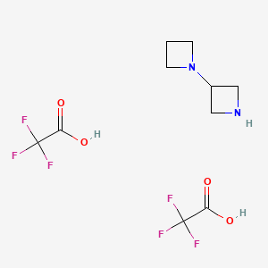 molecular formula C10H14F6N2O4 B2937651 1-(Azetidin-3-yl)azetidine, bis(trifluoroacetic acid) CAS No. 1909335-95-0