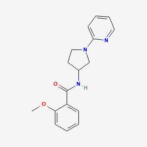 molecular formula C17H19N3O2 B2937652 2-methoxy-N-(1-(pyridin-2-yl)pyrrolidin-3-yl)benzamide CAS No. 1788783-38-9