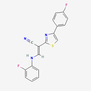 (E)-3-((2-fluorophenyl)amino)-2-(4-(4-fluorophenyl)thiazol-2-yl)acrylonitrile
