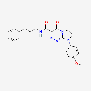 molecular formula C22H23N5O3 B2937655 8-(4-methoxyphenyl)-4-oxo-N-(3-phenylpropyl)-4,6,7,8-tetrahydroimidazo[2,1-c][1,2,4]triazine-3-carboxamide CAS No. 946279-97-6